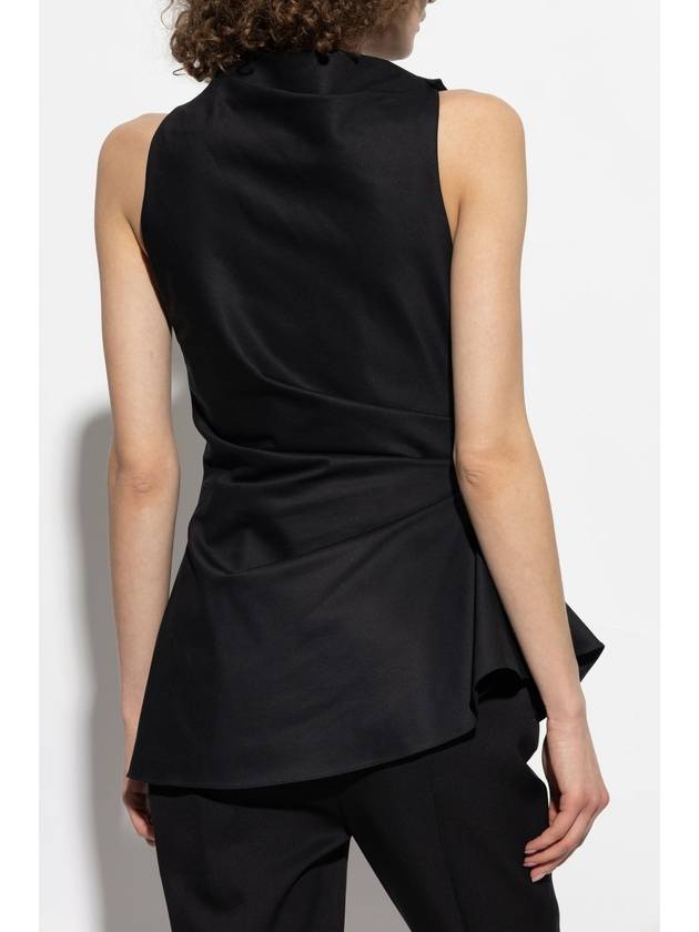 Alexander McQueen Draped Top, Women's, Black - ALEXANDER MCQUEEN - BALAAN 4