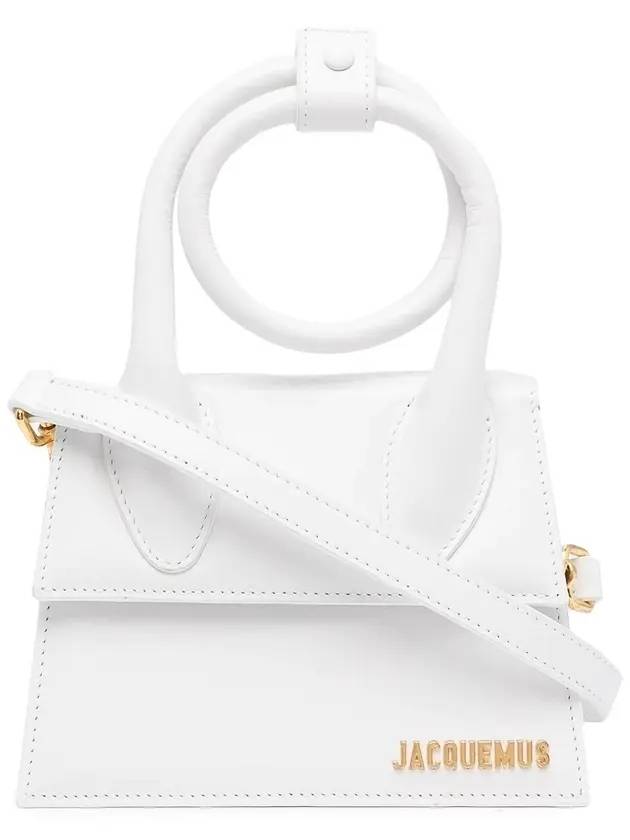 Le Chiquito Noeud Coiled Leather Tote Bag White - JACQUEMUS - BALAAN 1