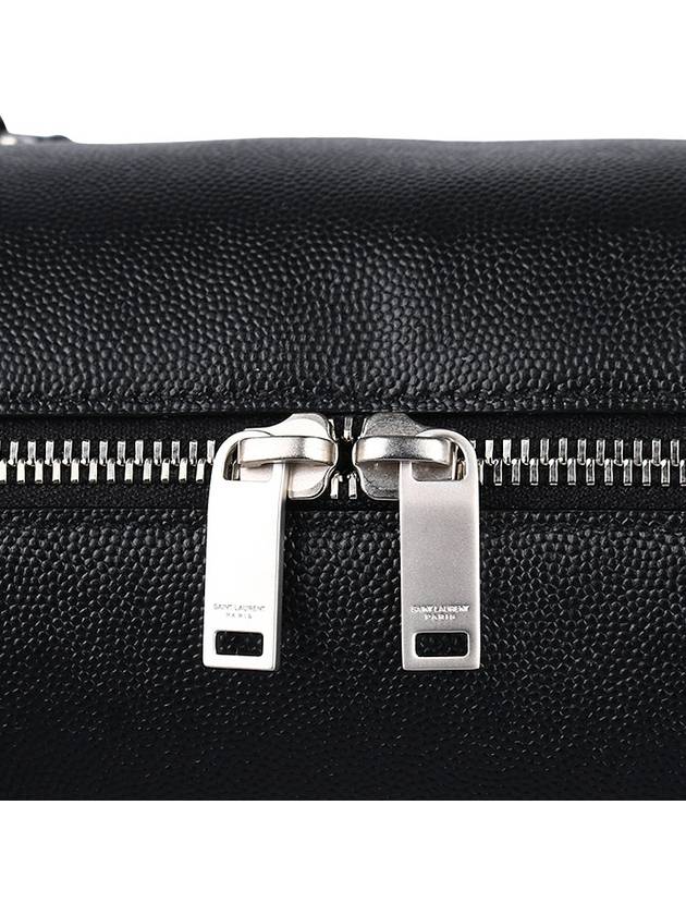 Logo Duffel Leather Brief Case Black - SAINT LAURENT - BALAAN 9