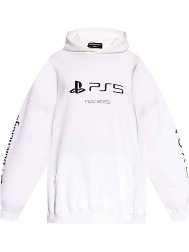 PS5 logo print overfit hoodie white - BALENCIAGA - BALAAN 1