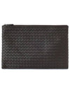 Intrecciato Document Leather Clutch Bag Brown - BOTTEGA VENETA - BALAAN 1