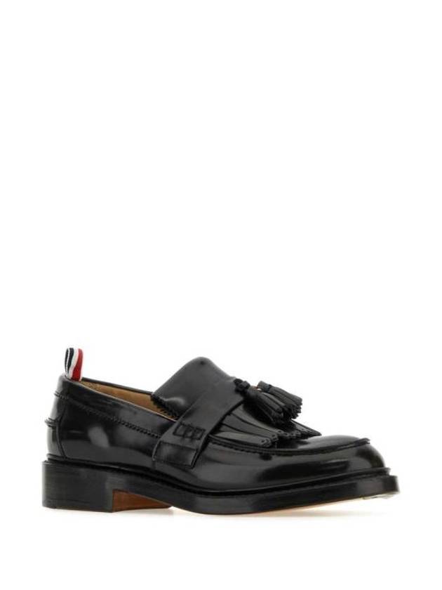 Tassel Trimmed Patent Calf Leather Loafers Black - THOM BROWNE - BALAAN 3