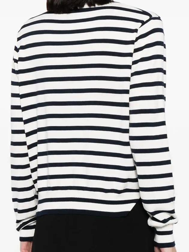 Maison Kitsune Fox Head Intarsia Women s Striped Cardigan MW00502 S492 - POLO RALPH LAUREN - BALAAN 4