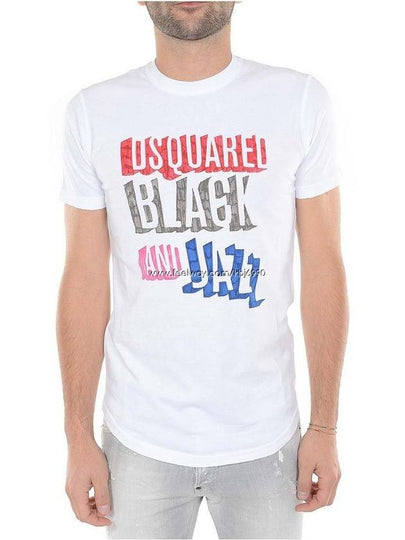 Men's Black Jazz Logo Short Sleeve TShirt S74GC0860 - DSQUARED2 - BALAAN 2