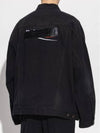 Political Campaign Logo Oversized Denim Jacket Black - BALENCIAGA - BALAAN 4