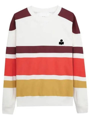 Men's Meyoan Logo Long Sleeve T-Shirt Burgundy White - ISABEL MARANT - BALAAN 1