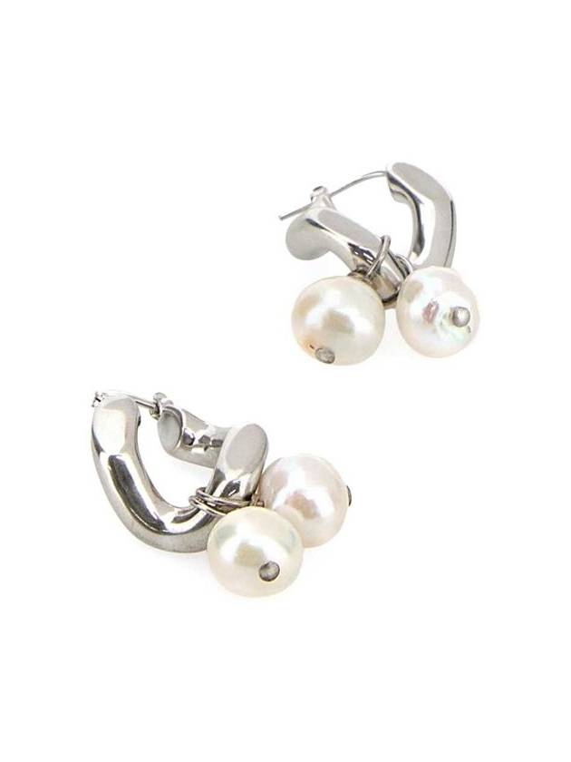 Pearl Drop Earrings Silver - JIL SANDER - BALAAN 5