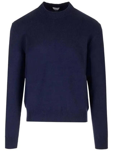 Crew Neck Cashmere Knit Top Navy - BOTTEGA VENETA - BALAAN 1