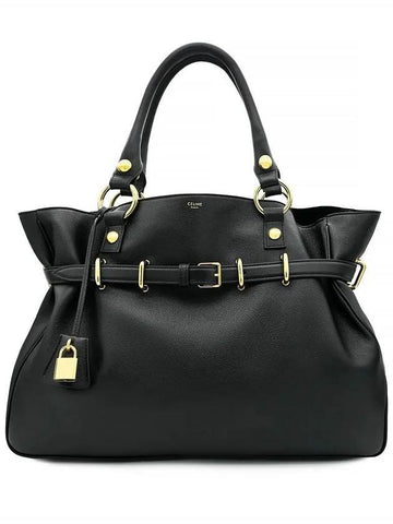 Anita Medium Calfskin Tote Bag Black - CELINE - BALAAN 1