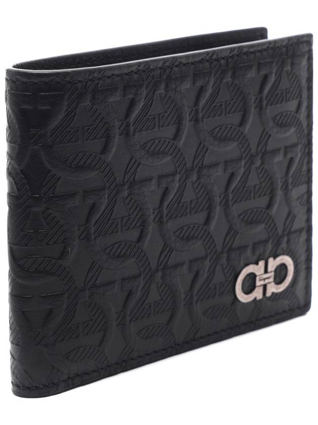 Cartera Gancini Half Wallet Black - SALVATORE FERRAGAMO - BALAAN 4