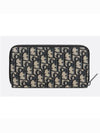 Oblique Jacquard Zipper Long Wallet Black Beige - DIOR - BALAAN 3