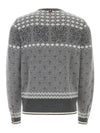 Snowflake Fair Isle Wool Knit Top Grey - THOM BROWNE - BALAAN 4