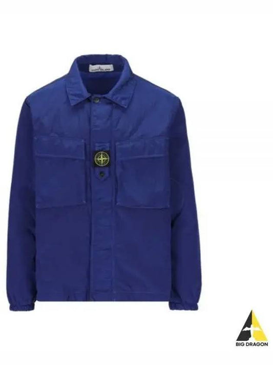 Lightweight Shirt Jacket Blue - STONE ISLAND - BALAAN 2