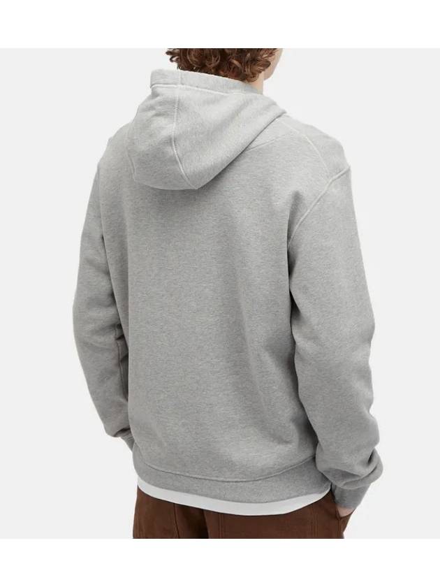 Cotton Fleece Garment Dyed Hoodie Grey - STONE ISLAND - BALAAN 4