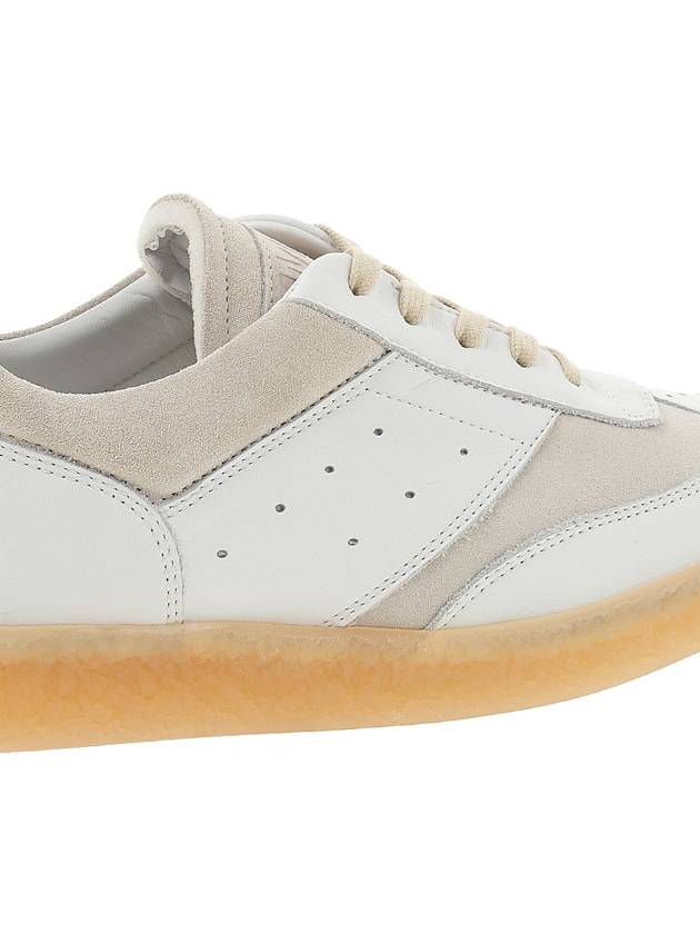 6 Court Paneled Lace-Up Low-Top Sneakers White - MAISON MARGIELA - BALAAN 11