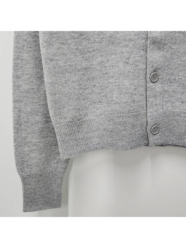 Face Patch Crop Cardigan Light Grey Melange - ACNE STUDIOS - BALAAN 7