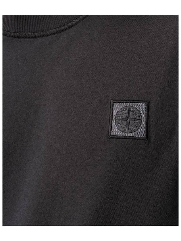 Logo Patch Chest Short Sleeve T-Shirt Charcoal - STONE ISLAND - BALAAN 5