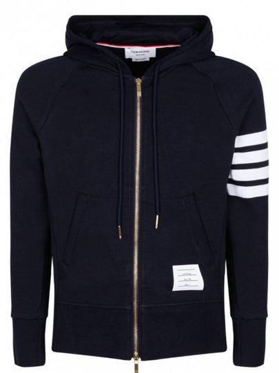 Engineered 4 Bar Diagonal Zip Up Hoodie Navy - THOM BROWNE - BALAAN 2