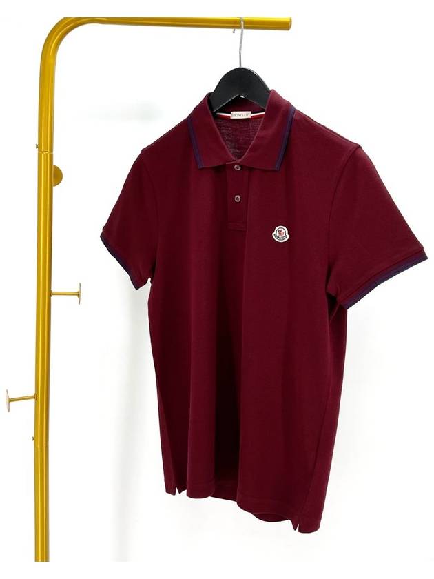 Short sleeve collared t shirt burgundy size S - MONCLER - BALAAN 3