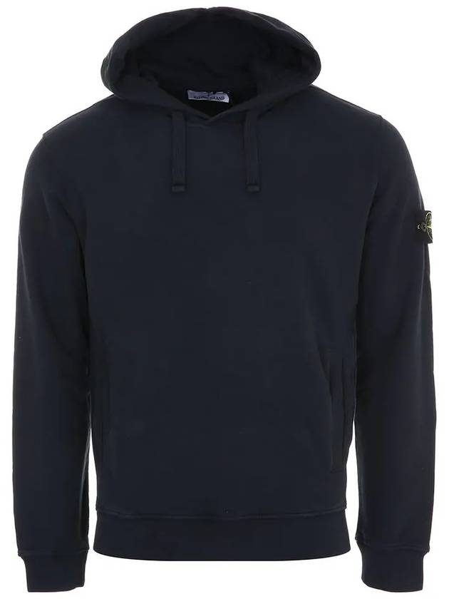 Wappen Patch Brushed Cotton Fleece Hoodie Navy - STONE ISLAND - BALAAN 3