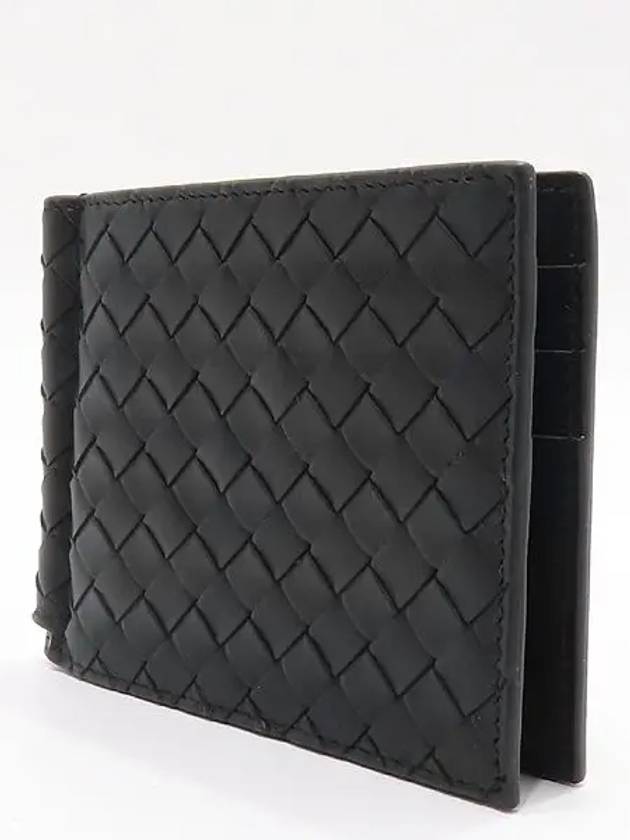 123180 Black Leather Intrecciato Money Clip Bicycle Wallet - BOTTEGA VENETA - BALAAN 2