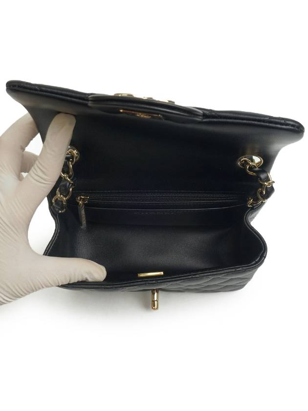 Mini Flap Lambskin Cross Bag Light Black - CHANEL - BALAAN 8