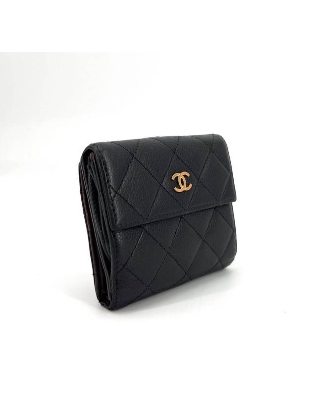 Caviar flap gold logo bi fold wallet - CHANEL - BALAAN 3