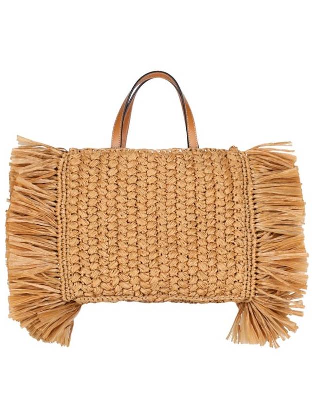 Medium Fringe Raffia Shopping Shoulder Bag Brown - ETRO - BALAAN 4