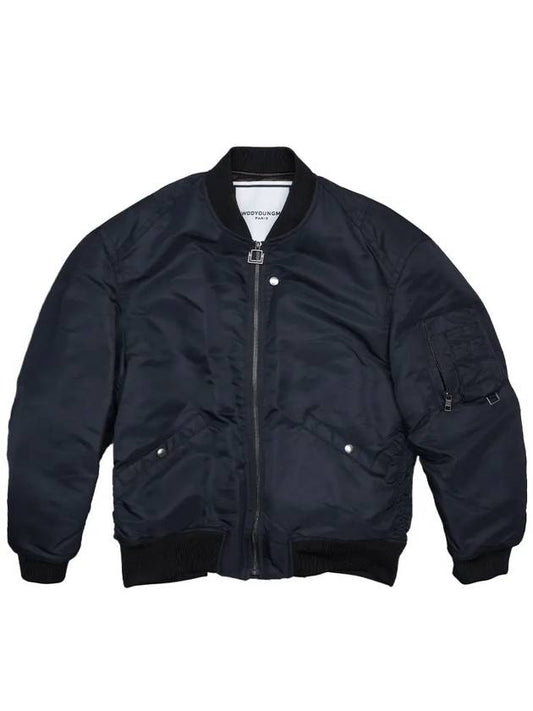 Men's Nylon Bomber Jacket Black W241JP06924B - WOOYOUNGMI - BALAAN 2