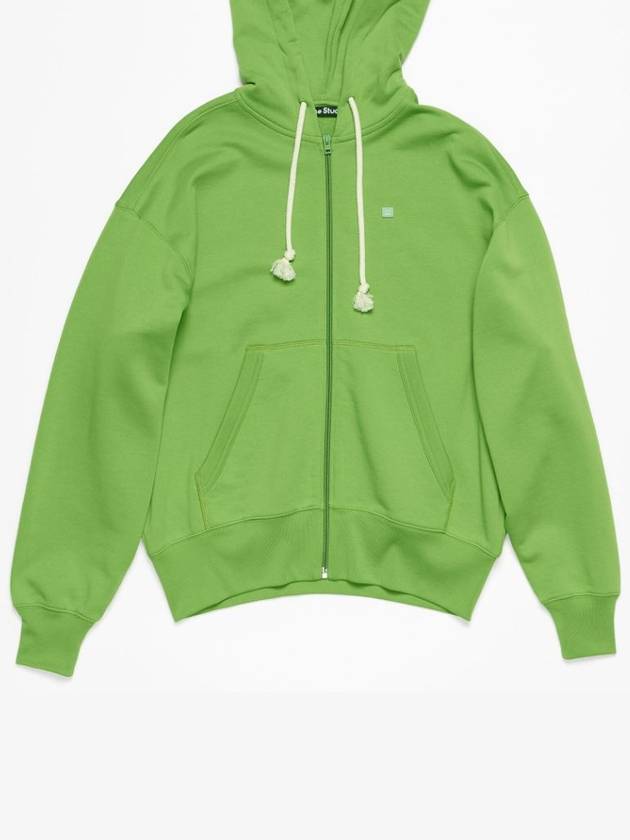 Small Face Logo Patch Zip-Up Hoodie Green - ACNE STUDIOS - BALAAN 5