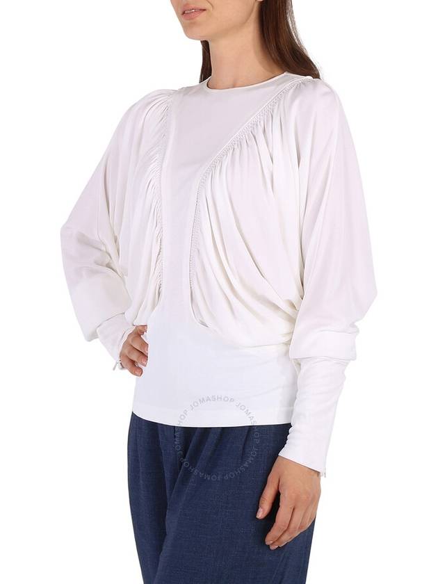 Burberry White Long-sleeved Panel Jersey Oversized Top, Brand Size 8 (US Size 6) - BURBERRY - BALAAN 2