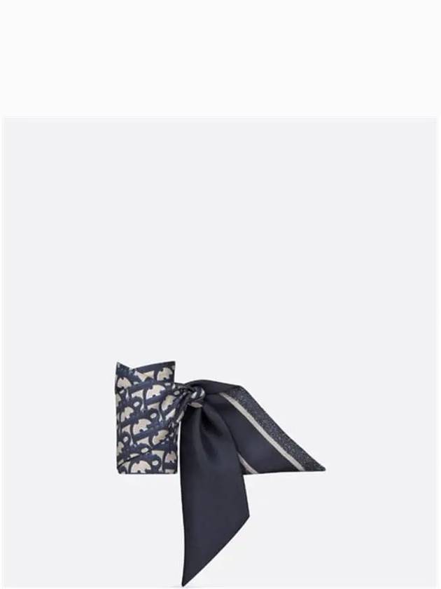 Oblique Mitzah Silk Twill Scarf Navy - DIOR - BALAAN 5