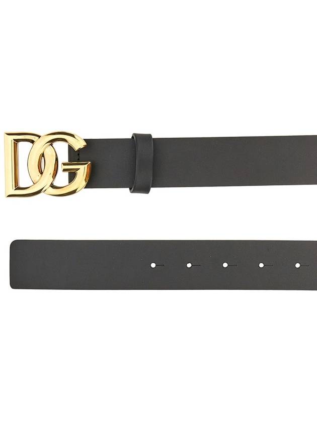 Logo Leather Belt Black Gold - DOLCE&GABBANA - BALAAN 6