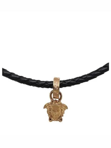 Crystal Medusa Leather Necklace - VERSACE - BALAAN 1