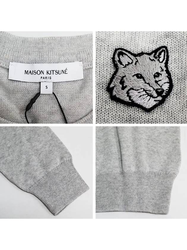 Bold Fox Head Wool Knit Top Light Grey - MAISON KITSUNE - BALAAN 6