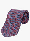 Interwoven Gancini Print Silk Tie Blue Red - SALVATORE FERRAGAMO - BALAAN 2