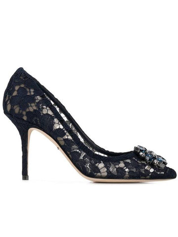 lace pumps heel navy - DOLCE&GABBANA - BALAAN 1