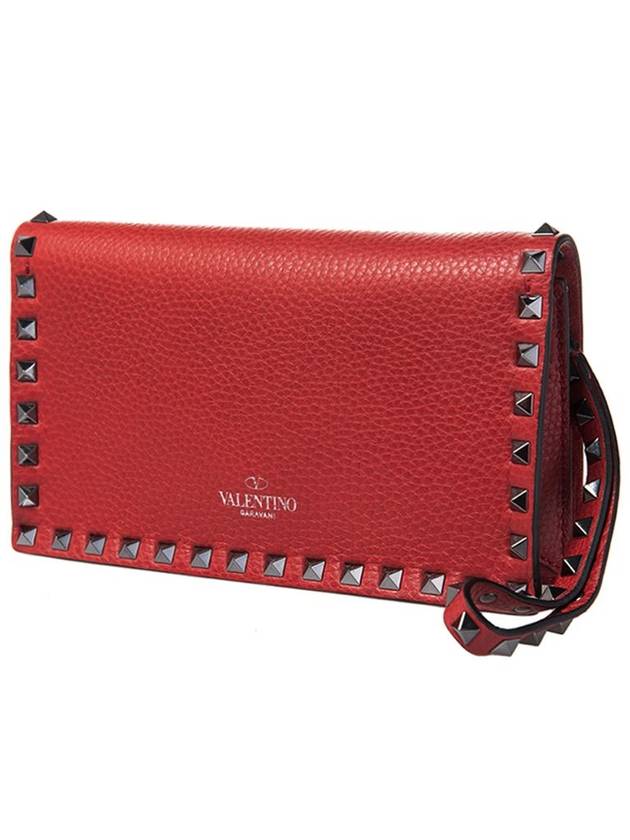 11Th Anniversary Rockstud Clutch Bag Red - VALENTINO - BALAAN 1