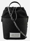 5AC Number Logo Texture Leather Bucket Bag Black - MAISON MARGIELA - BALAAN 2