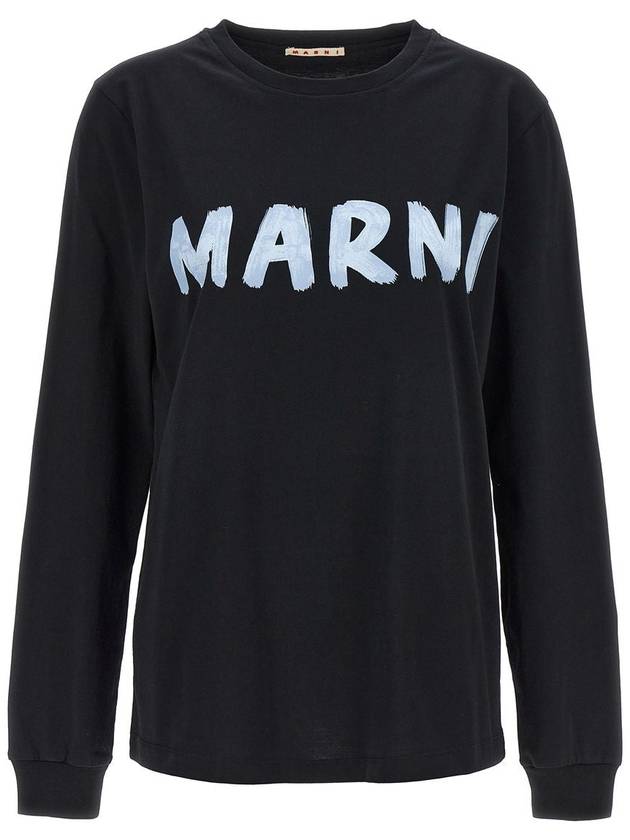 Logo Long Sleeve T-Shirt Black - MARNI - BALAAN 2