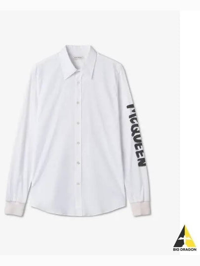 Graffiti Side Logo Long Sleeve Shirt White - ALEXANDER MCQUEEN - BALAAN 2