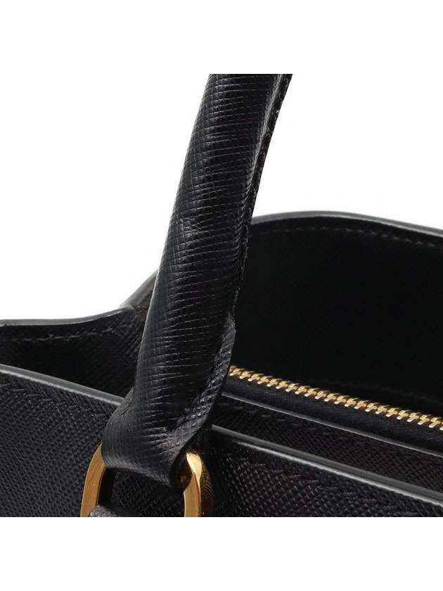 Black Saffiano Lux Gold Triangle Logo 2WAY - PRADA - BALAAN 8