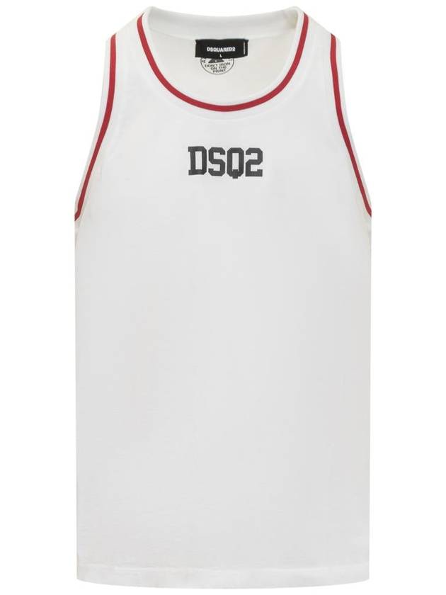 Logo Print Cotton Tank Sleeveless White - DSQUARED2 - BALAAN 2