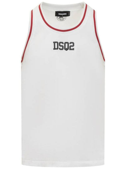 Logo Print Cotton Tank Sleeveless White - DSQUARED2 - BALAAN 2