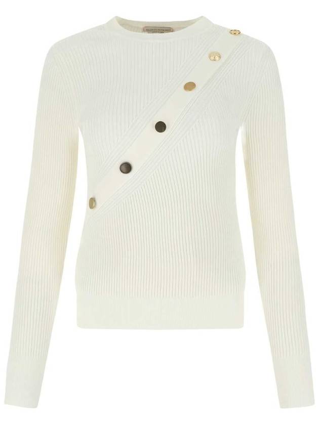 button detail viscose pullover knit top - ALEXANDER MCQUEEN - BALAAN 2