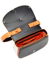 1DR Iconic Nappa Leather Shoulder Bag Black Orange - DIESEL - BALAAN 5