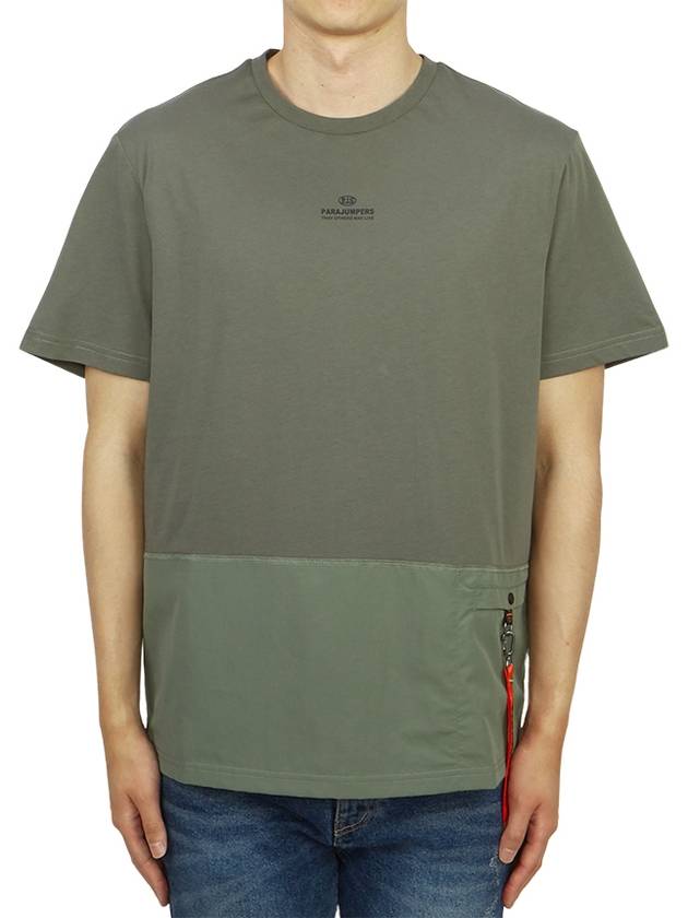 Clint Men s Short Sleeve T Shirt PMTSRE08 THYME - PARAJUMPERS - BALAAN 1