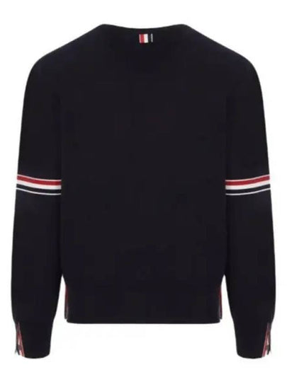 Men's Milan Stitch Armband Crew Neck Knit Top Navy - THOM BROWNE - BALAAN 2