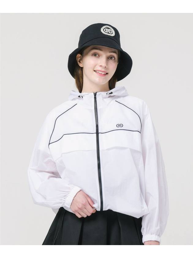 Hooded Zip-up Anorak White Windbreaker DO3212WB01 - DOYOUKNOWMC GOLF WEAR - BALAAN 3