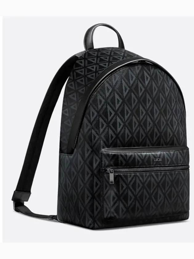 Rider CD Diamond Canvas Smooth Calfskin Backpack Black - DIOR - BALAAN 4